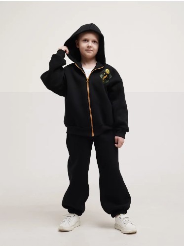 Костюм оверсайз "капибары на лодке"" (104, Черный)