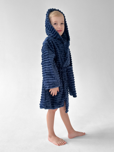 Халат на запах с капюшоном для мальчика “Харви” (30, Синий)