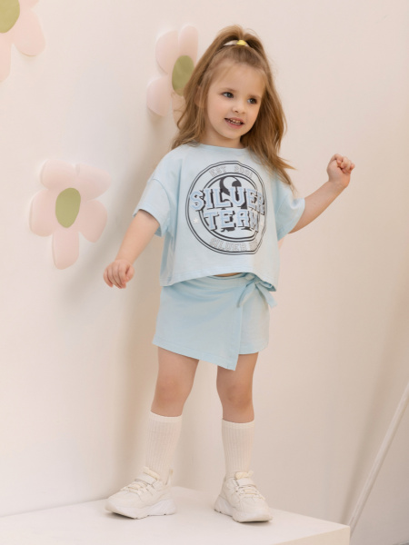 Юбка-шорты для девочки «Silver Team” (98, Холодный спрей)