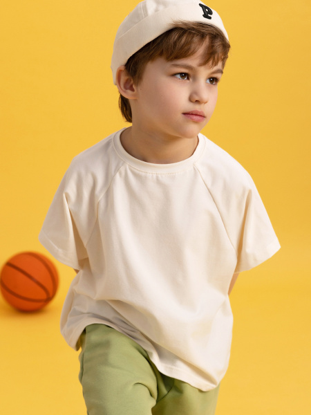 Футболка однотонная детская “Silver Team” (86, Сахар)