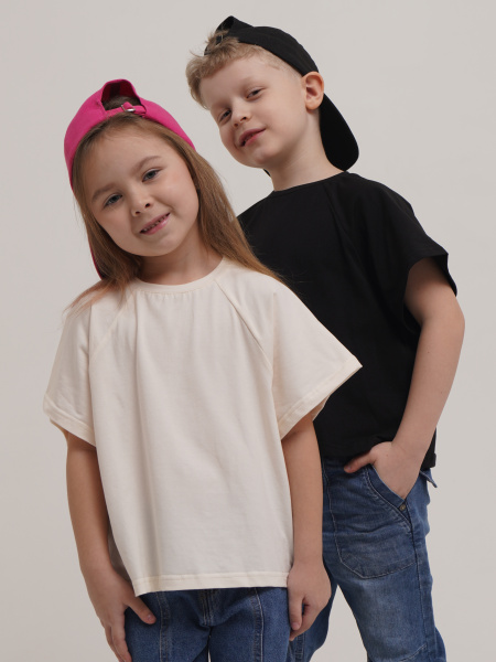 Футболки 2 штуки «Silver kids» (86, Сахар/Черный)