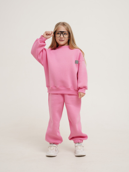 Костюм оверсайз с свитшотом (104, Розовый)